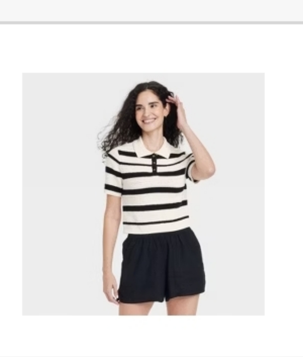 Universal Thread Cream And Black Crochet Sweater